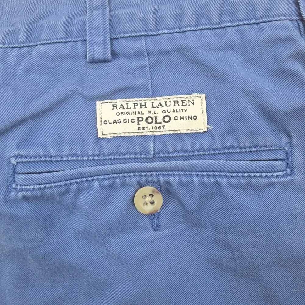 Polo Ralph Lauren Prospect Shorts Mens 35 Blue Cotton Chino Preppy Classic Fit